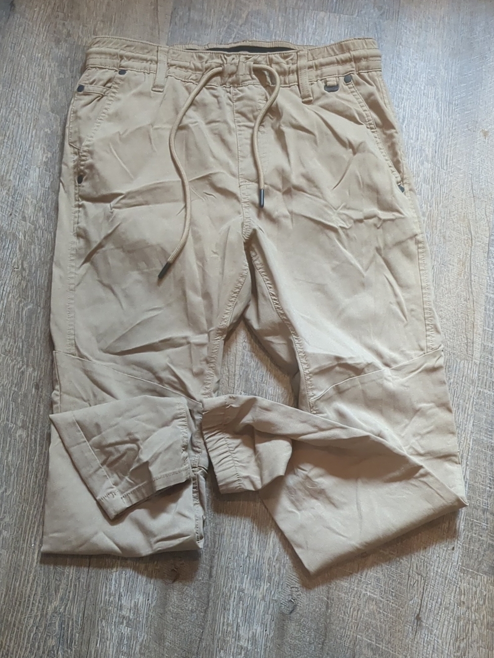 Men's Drawstring Chinos in Light Khaki